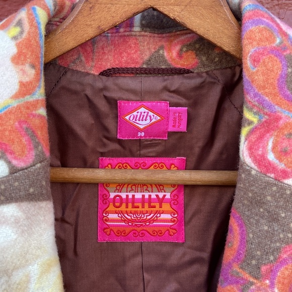 Oilily Vintage Y2K Floral Wool Blend Tie Front Blazer Jacket Women's Size M - Picture 2 of 11